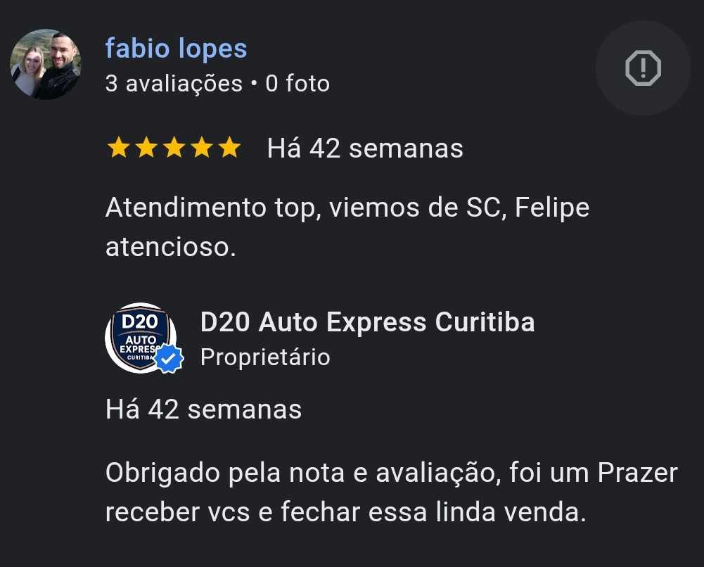 Depoimento de Cliente 1